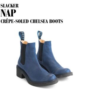 Fluevog Nap Slacker Chelsea Boots - Blue